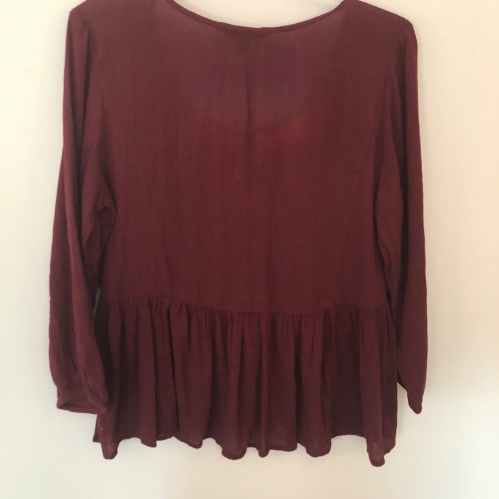 Maroon embroidered AE top - Picture 2 of 3